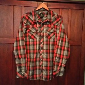 PraAna men's XL, long-sleeve plaid shirt